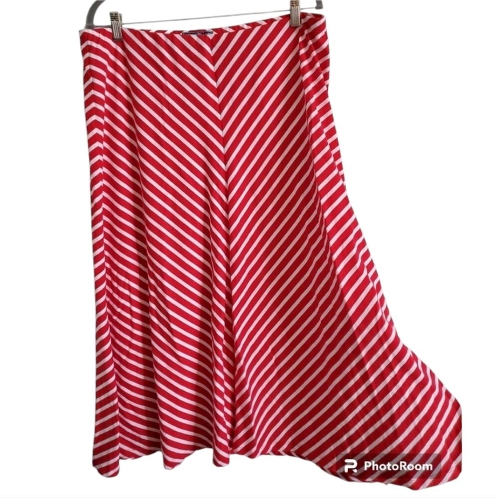 COTTON Striped A-line Skirt  XL